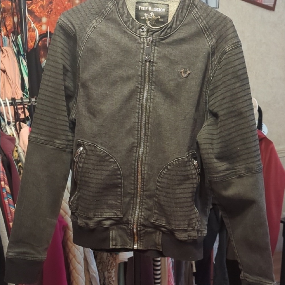 True Religion Moto-Style Full Zip Jacket • Gray • Men’s M

‼️ See last Photo